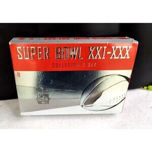 NFL Super Bowl XXI-XXX (21-30) Collector's 5 DVD Disk Set w Extra Items, Ticket